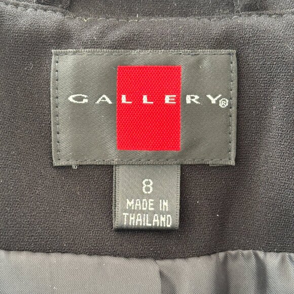 NWT GALLERY Water Repellent Double Breasted Belted Trench Coat in Black SZ 8 - Picture 10 of 14